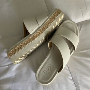 Franco Sarto White Platform Wedge Sandal